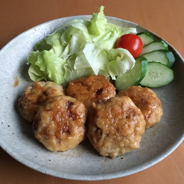 チーズ入り鶏つくね照り焼き♪